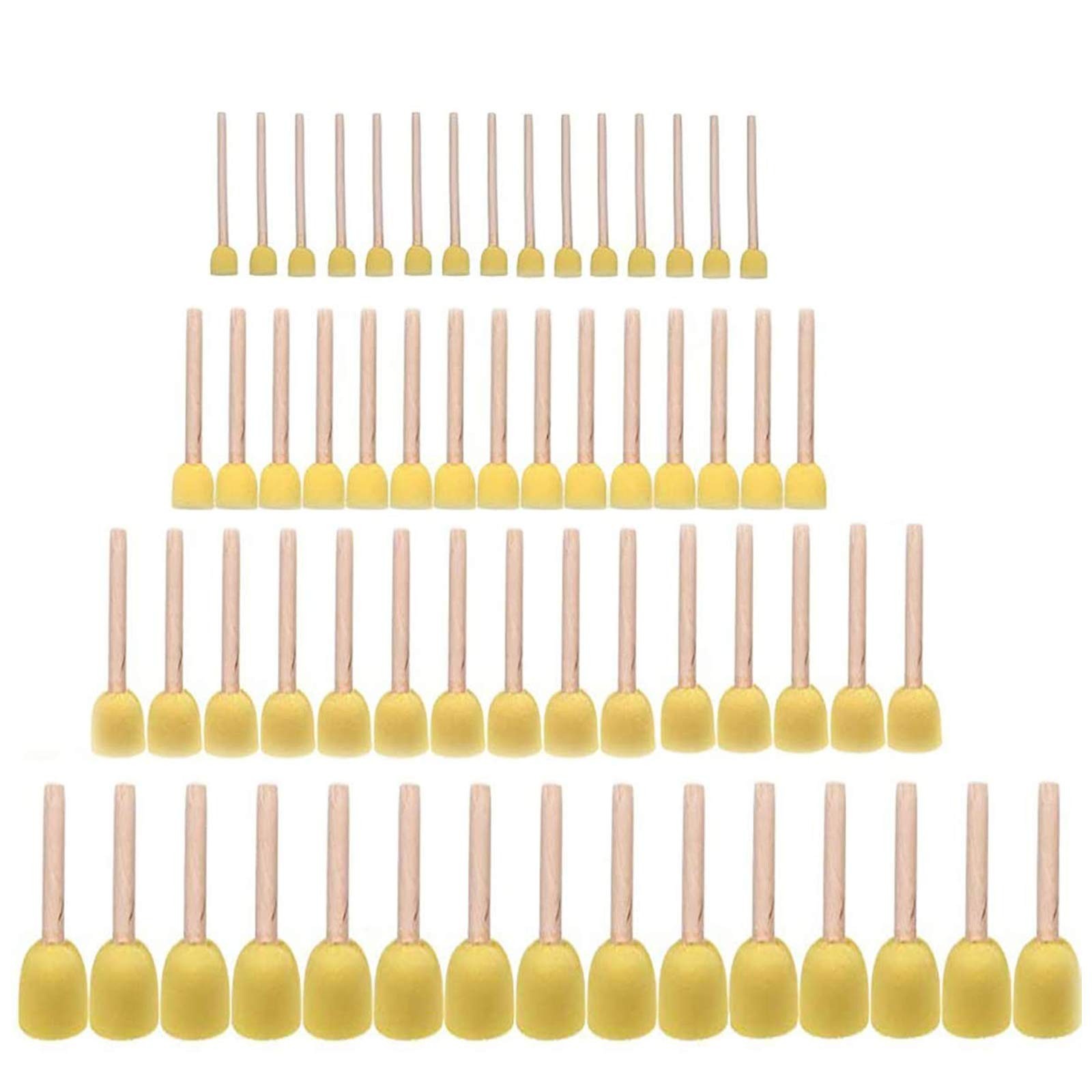 60pcs Assorted Round Paint Foam Sponge Brush Set Painting Tools, Brush Set - ...