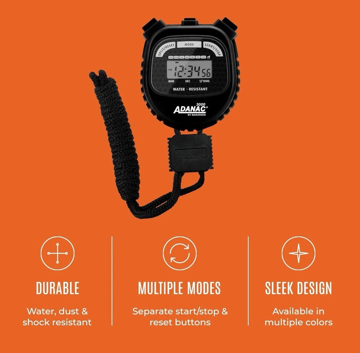 Adanac By Marathon 3000 Digital Stopwatch Timer Water Dust & Shock Resistant