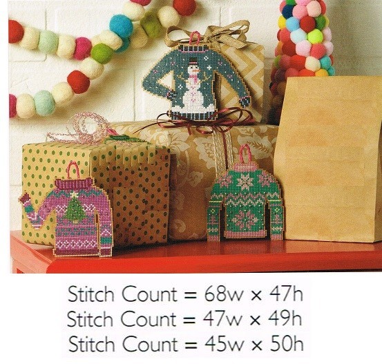 3 UGLY SWEATERS  CROSS STITCH PATTERNS ONLY    #909