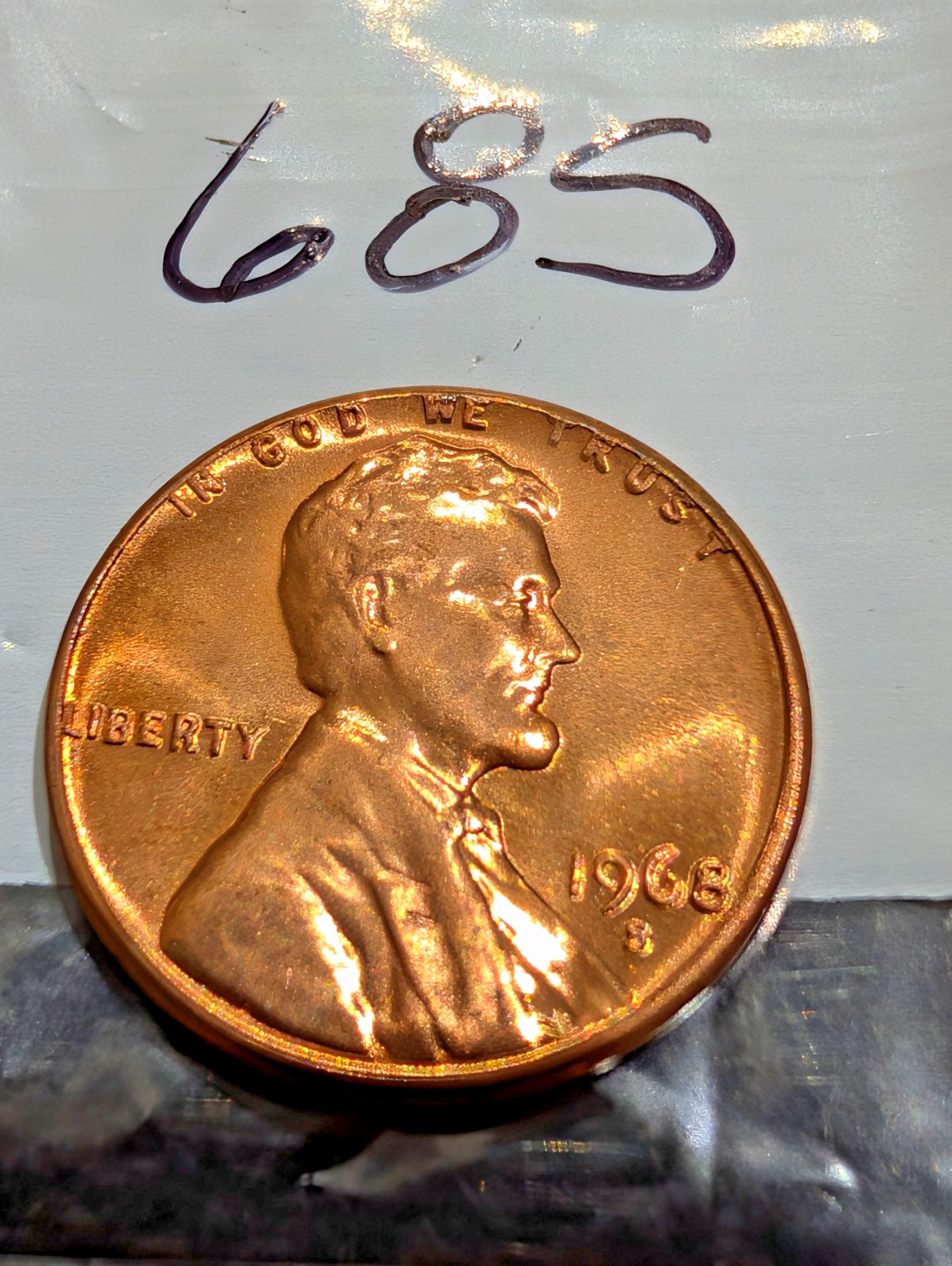 1968-S  BU Lincoln Pennies from OBW roll