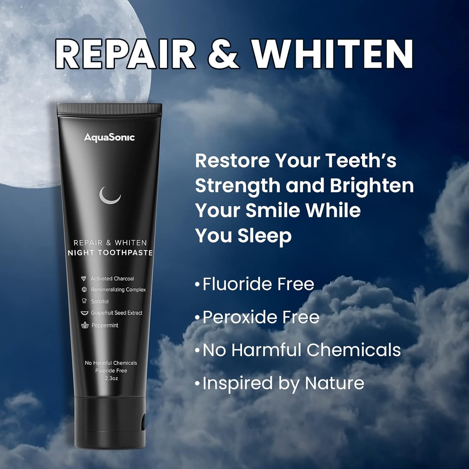 AquaSonic Complete Care Toothpaste - Refresh & Protect Day, Repair & Whiten...