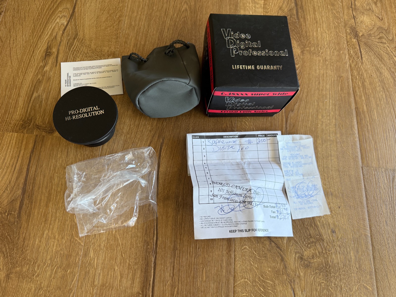 Video Digital Professional .38X Super Wide Lens w/Macro in Box Excellent