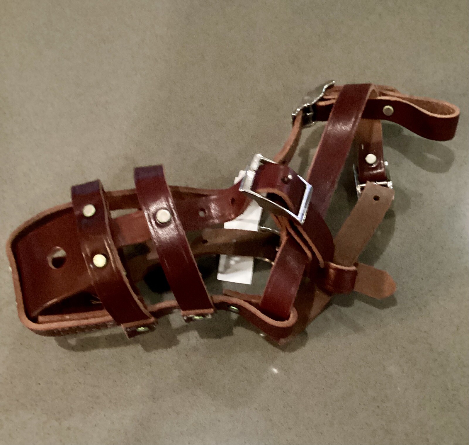 Omnipet No Bite Real Leather Muzzle 14” around snout measurement