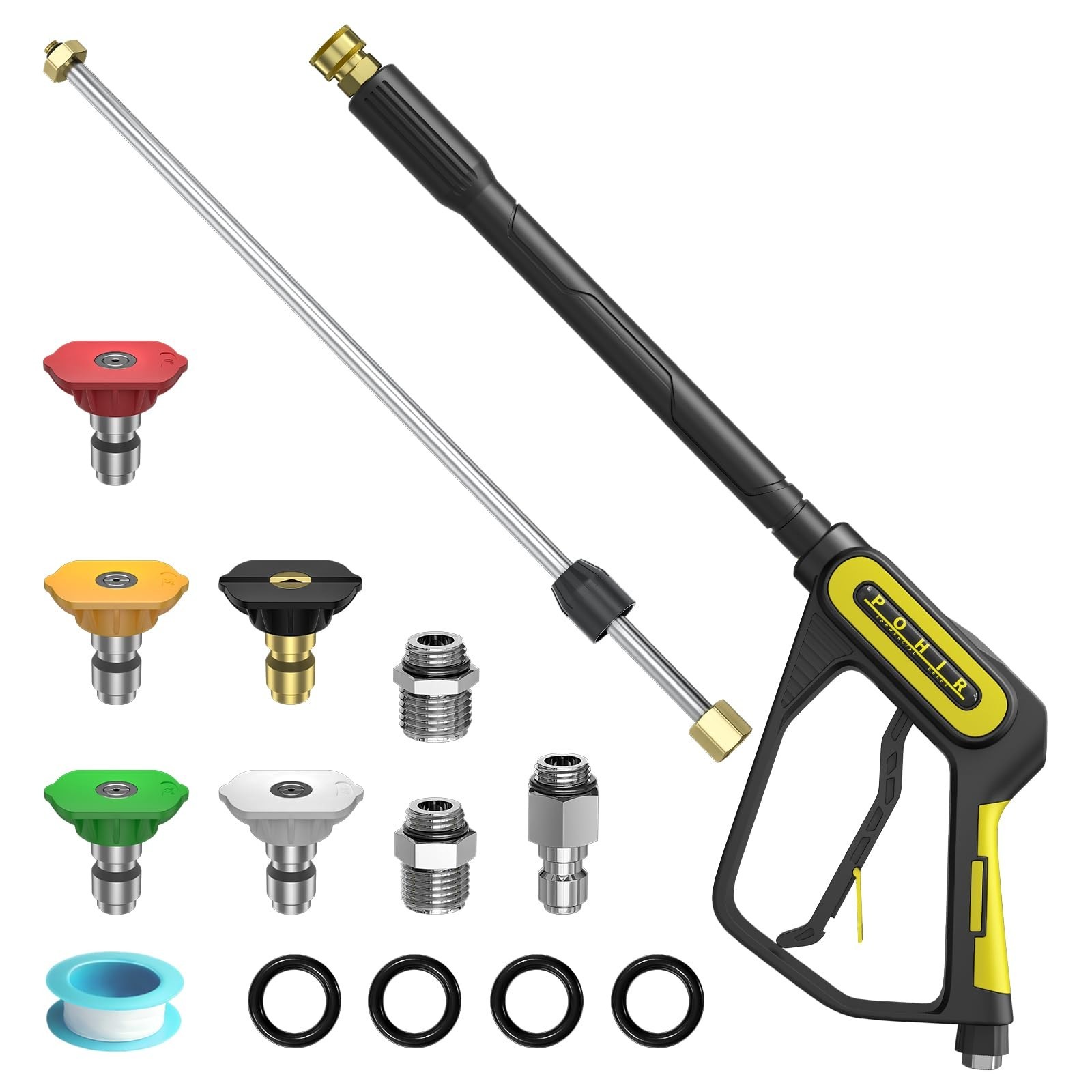 POHIR 5000PSI Pressure Washer Gun, 40 Inch Adjustable Length with 3/8" Swivel...