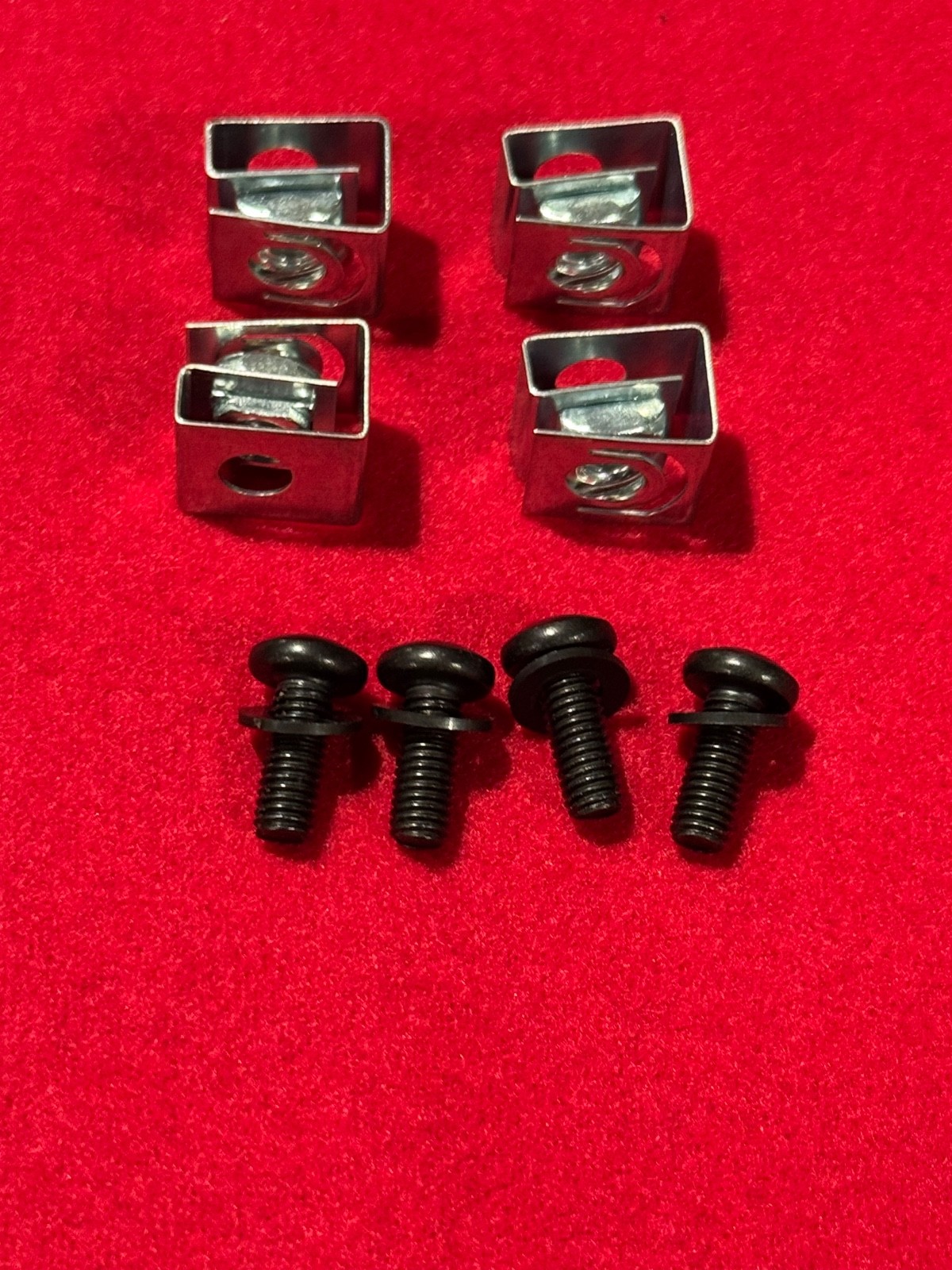 Set of Four (4)  SKB 1SKB19-AC1 Rack Screws and Fitting Clips for SKB Cases