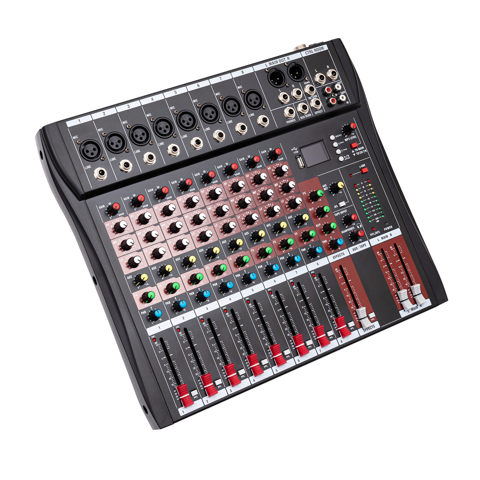 8 Channel USB Bluetooth Live Studio Audio Mixer Power Mixing Console Board w/USB
