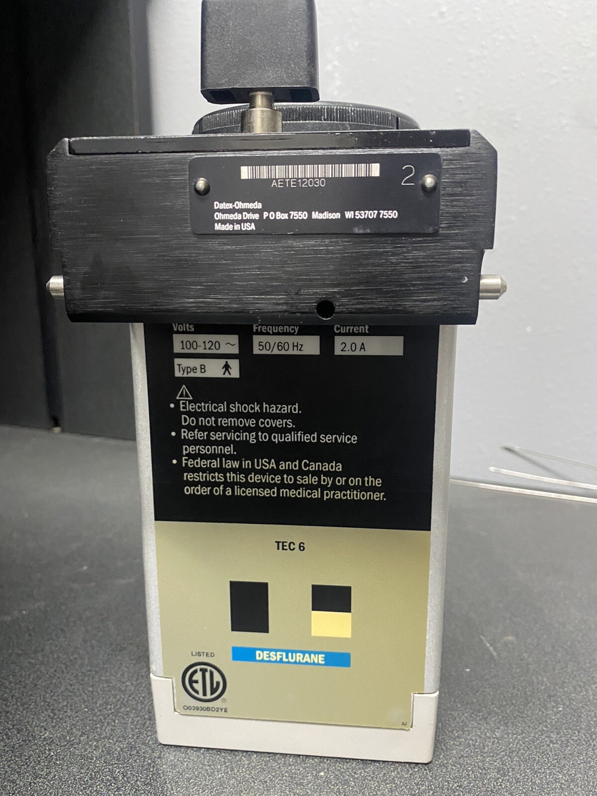 datex ohmeda tec 6 plus desflurane
