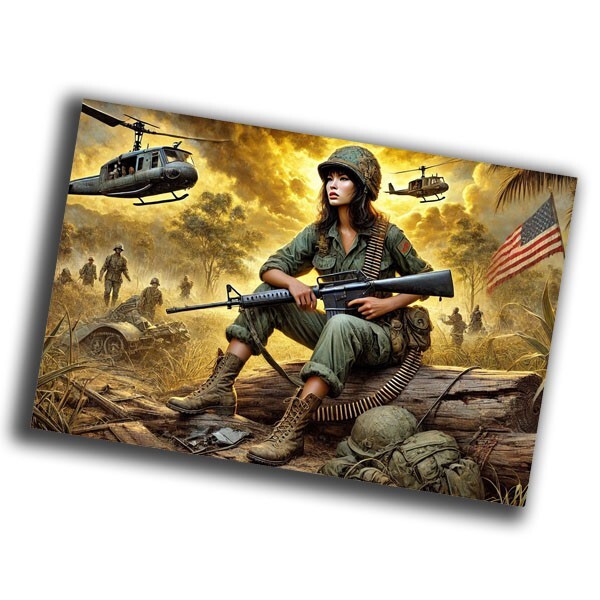 nice vintage woman in the Vietnam War retro Photo Glossy 4*6 in β65