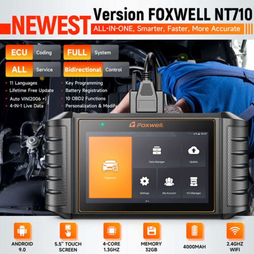 FOXWELL NT710 For Benz Bidirectional OBD2 Scanner Diagnostic Tool EPB Ecu Coding