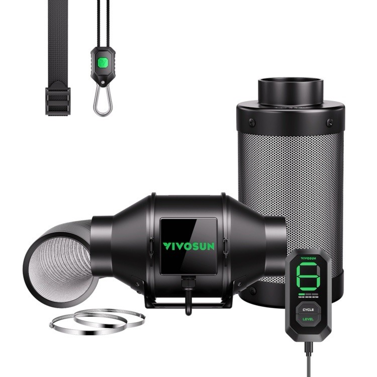 VIVOSUN 4 Inline Fan Kit AeroZesh G4 + Carbon Filter + Ducting Ventilation Combo