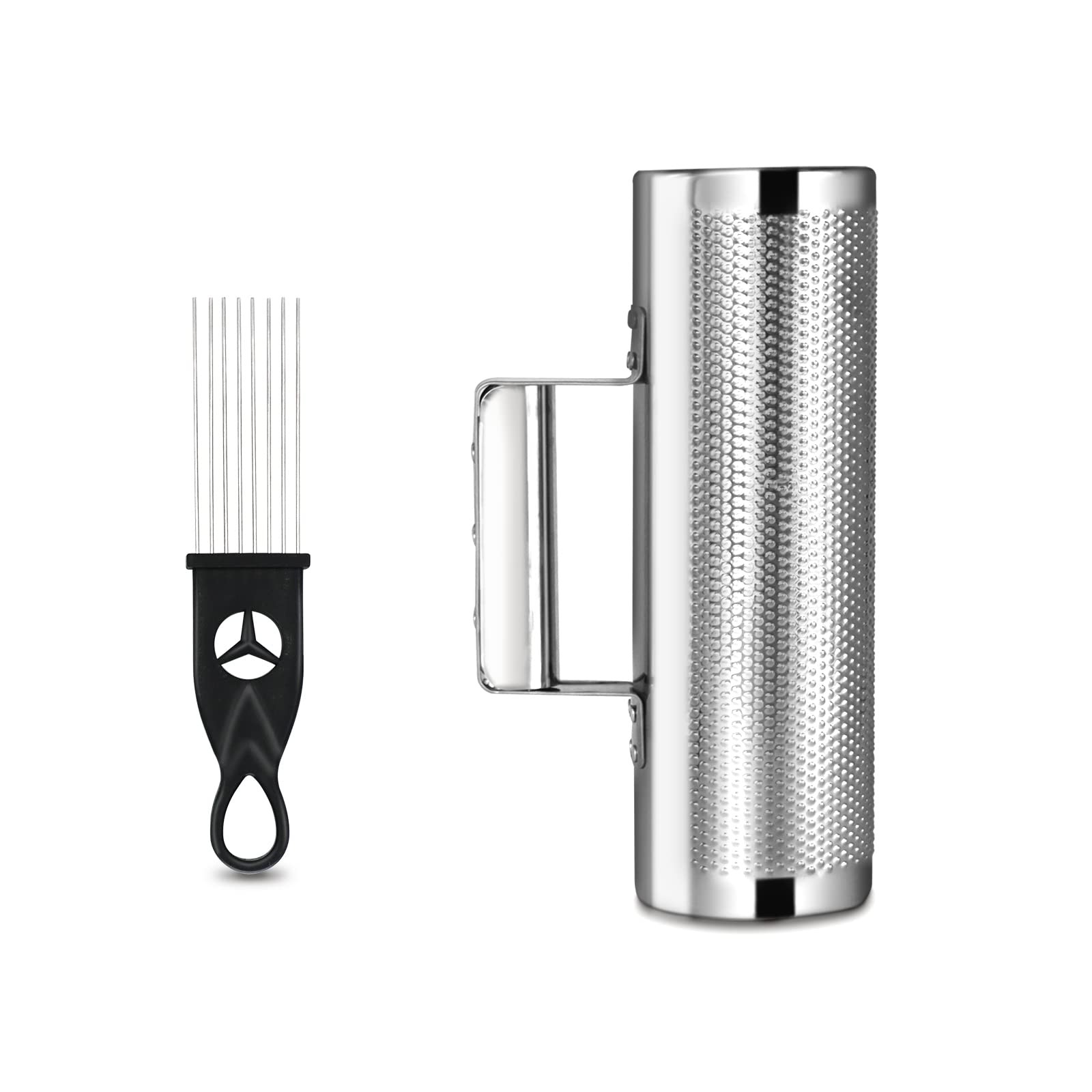 Stainless Steel Guiro 8" x 3" with Scraper, Latin Percussion Instrument