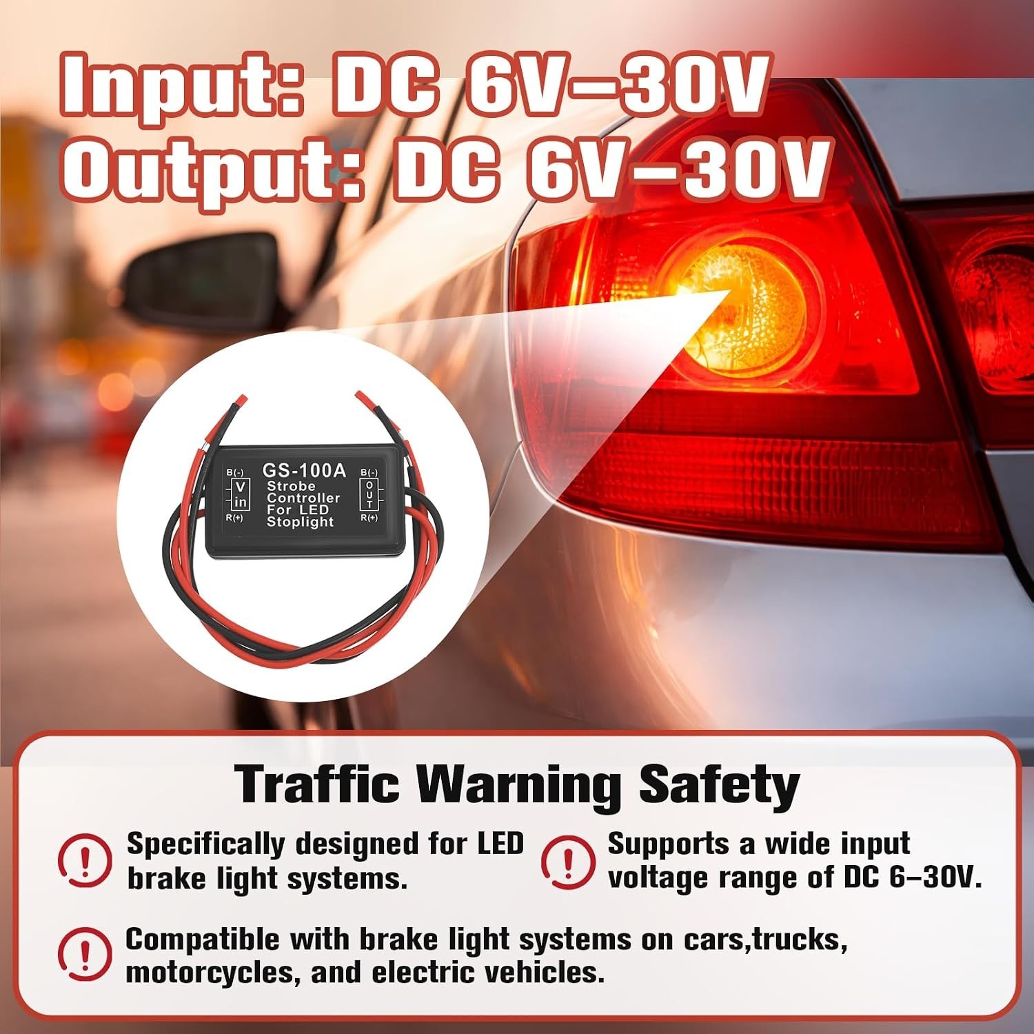 Efficient -100A Automatic Flash Strobe Controller for Enhanced Driving Safety