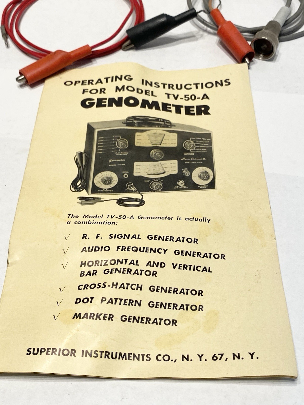 Leads And Manual For TV-50-A Genometer