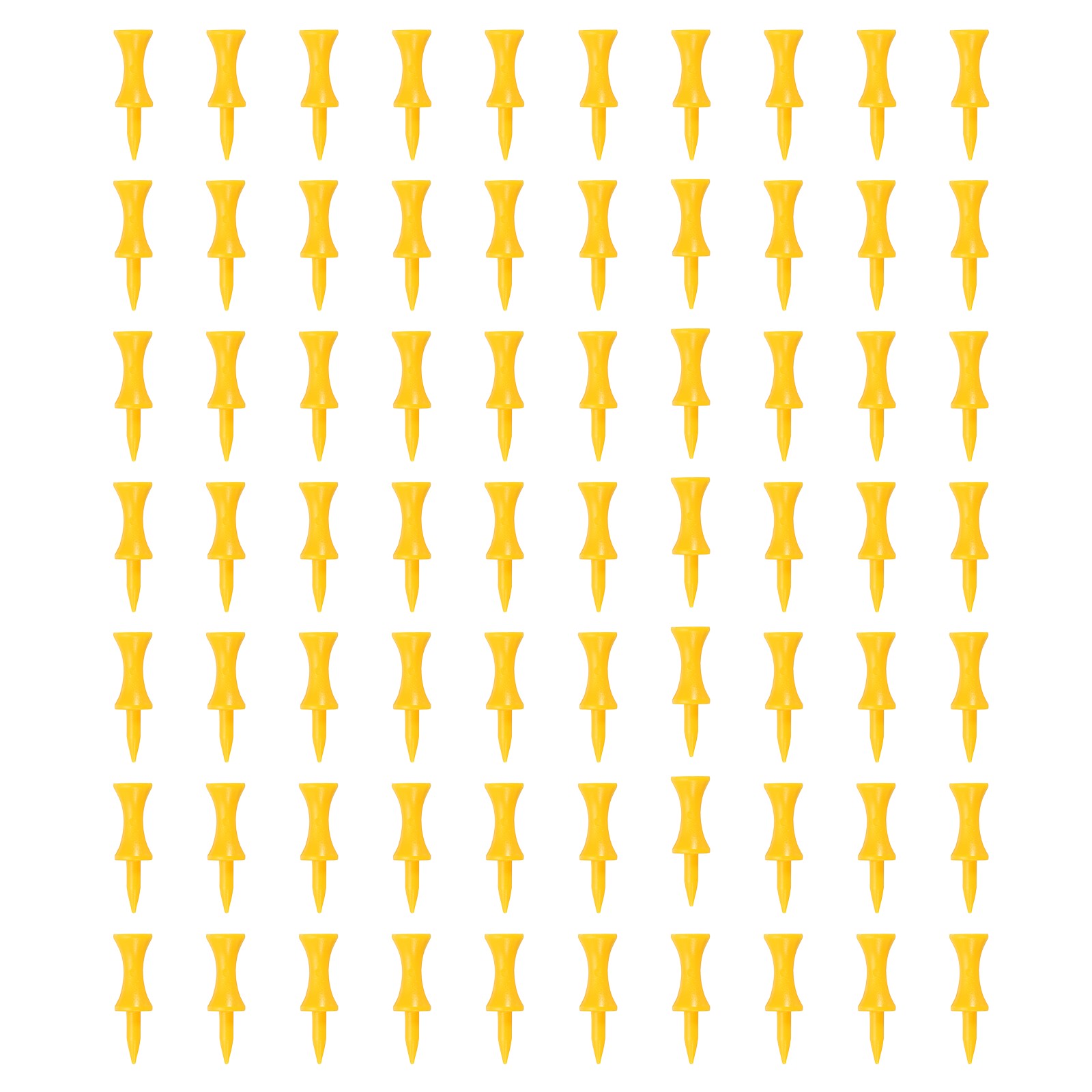 100 Pack Plastic Step Down Golf Tees 1.4 Inch Golf Tees Bulk Yellow