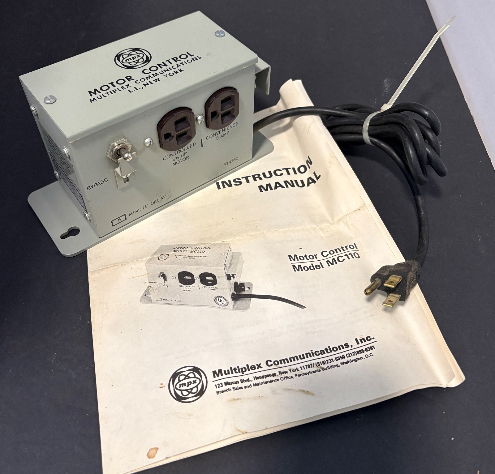 MPX Multiplex Communications model MC110  1/6HP motor controller with manual