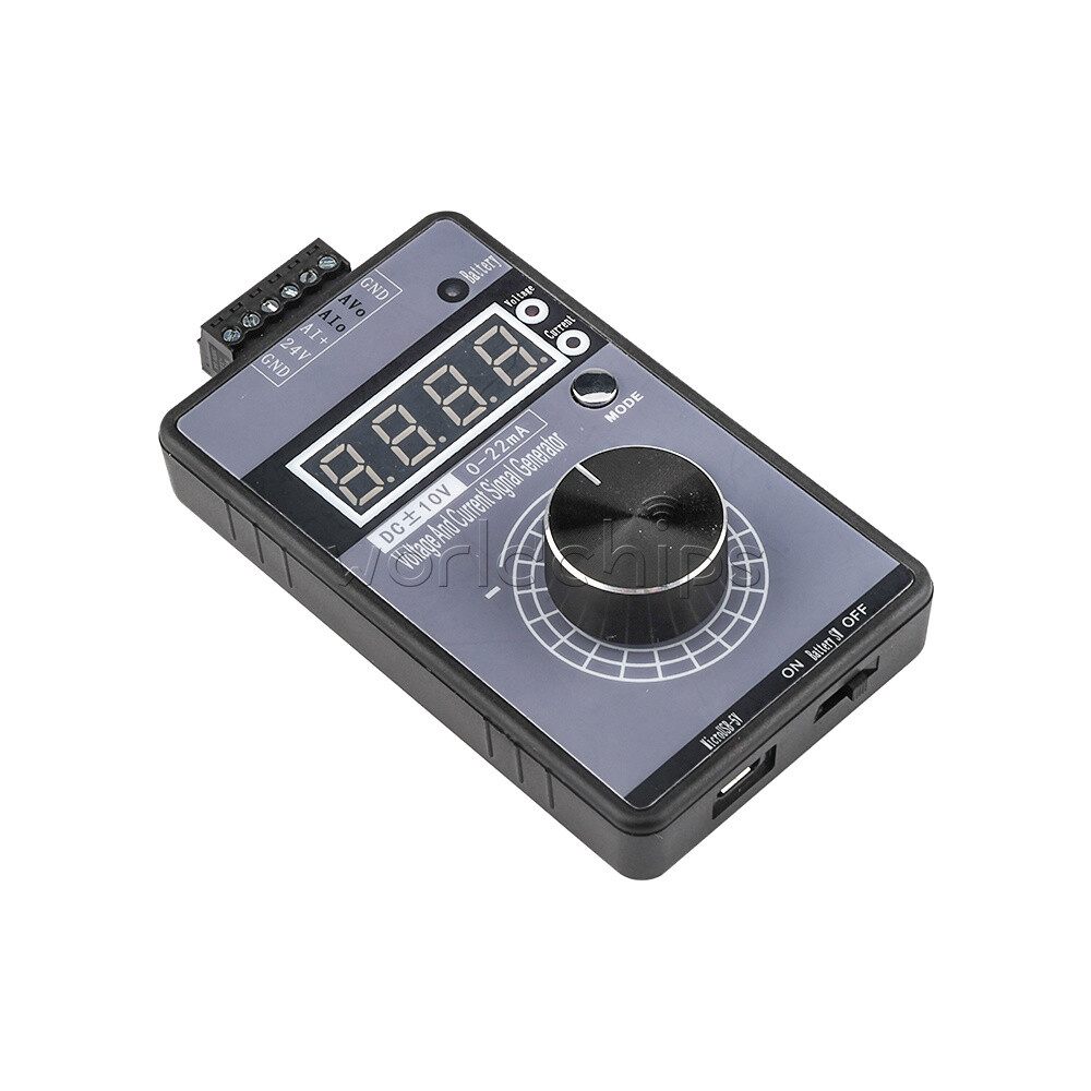 High-precision handheld signal generator without battery voltage ±0-5-10V
