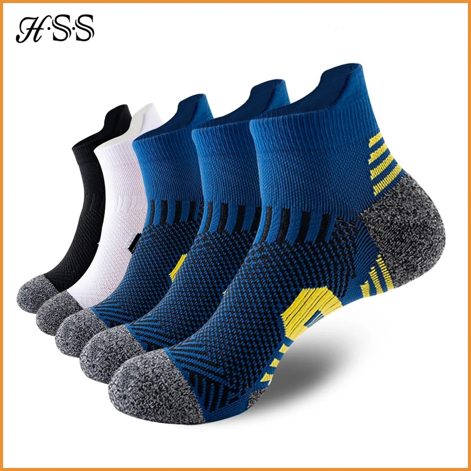3 / 5 Pairs Men's Sport Cotton Socks Breathable Outdoor Running Basketball
