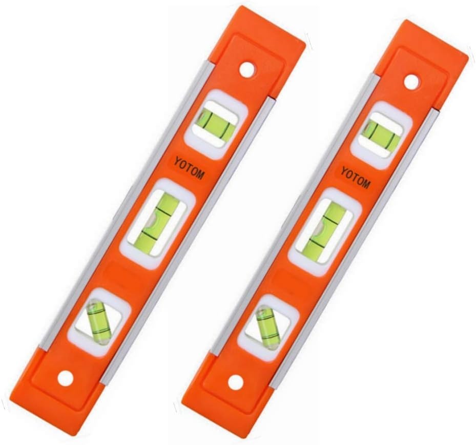 2pcs 9 inch Aluminum-Sided Magnetic Torpedo Level, Box Level Spirit Bubble level