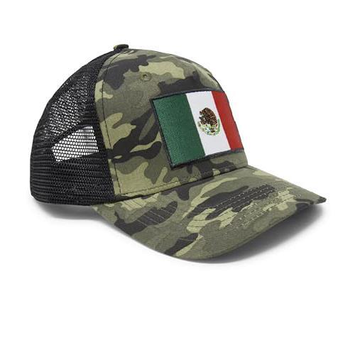 Mexico Hat - Mexico Flag Snapback Trucker Baseball Cap (Camouflage)