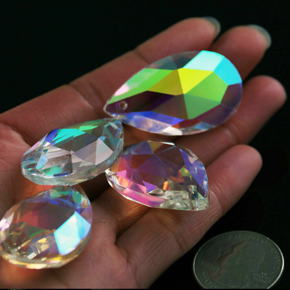 10X Christmas AB Crystal Lamp Prism SUNCATCHER Chandelier Bead Jewelry Christmas