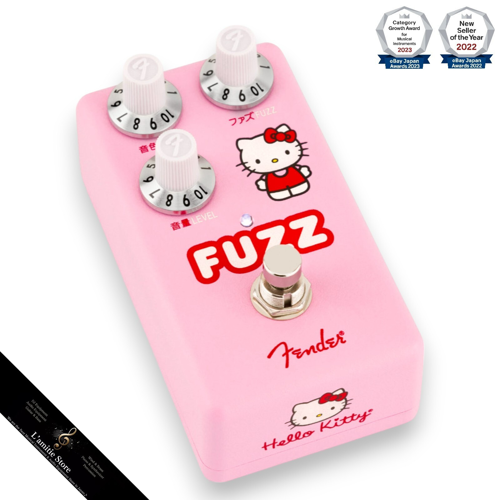 Fender x Hello Kitty Fuzz Guitar Effect Pedal Compact Effector Limited Pink JP