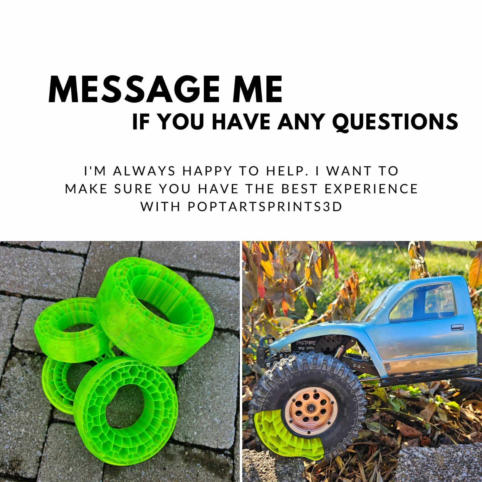 RC Crawler 3D Printed Tire Foam Inserts 2.2 Super Swamper - all 4 included !!