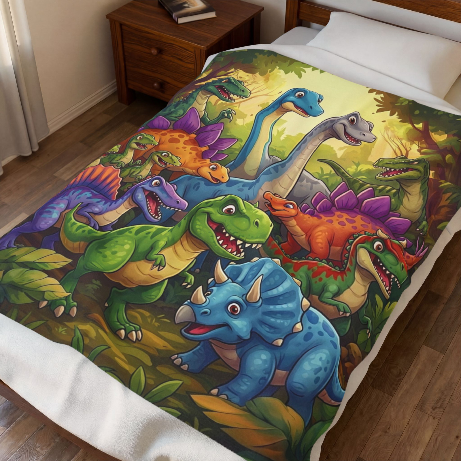 Cute Dinosaur Plush Blanket Kids Gift Soft Dino Throw Velveteen 50x60 60x80