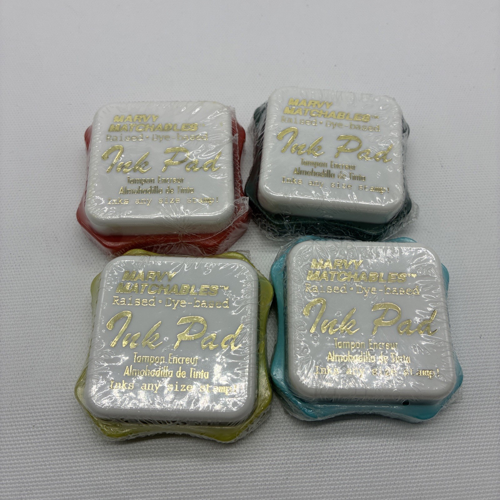 4 MARVY MATCHABLES RAISED-DYE-BASED ''INK PADS New