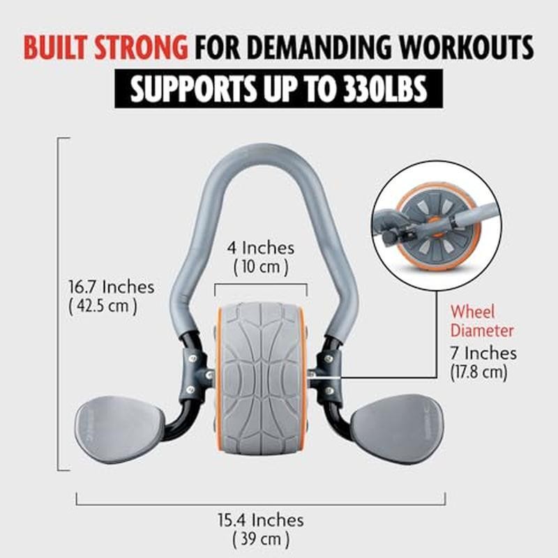 Fitness Roller Wheel with Elbow Support & 2 Knee Pads -Abdominal Trainer Roller