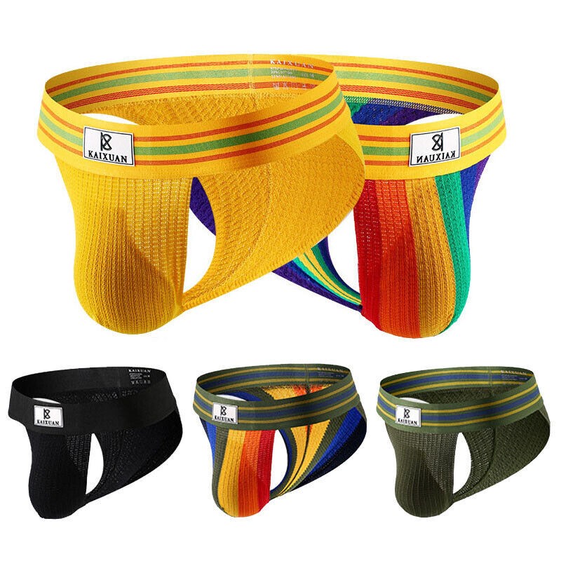 Men's Elastic Briefs Underwear Waistband Sports High Cut Pouch Slip Underpants