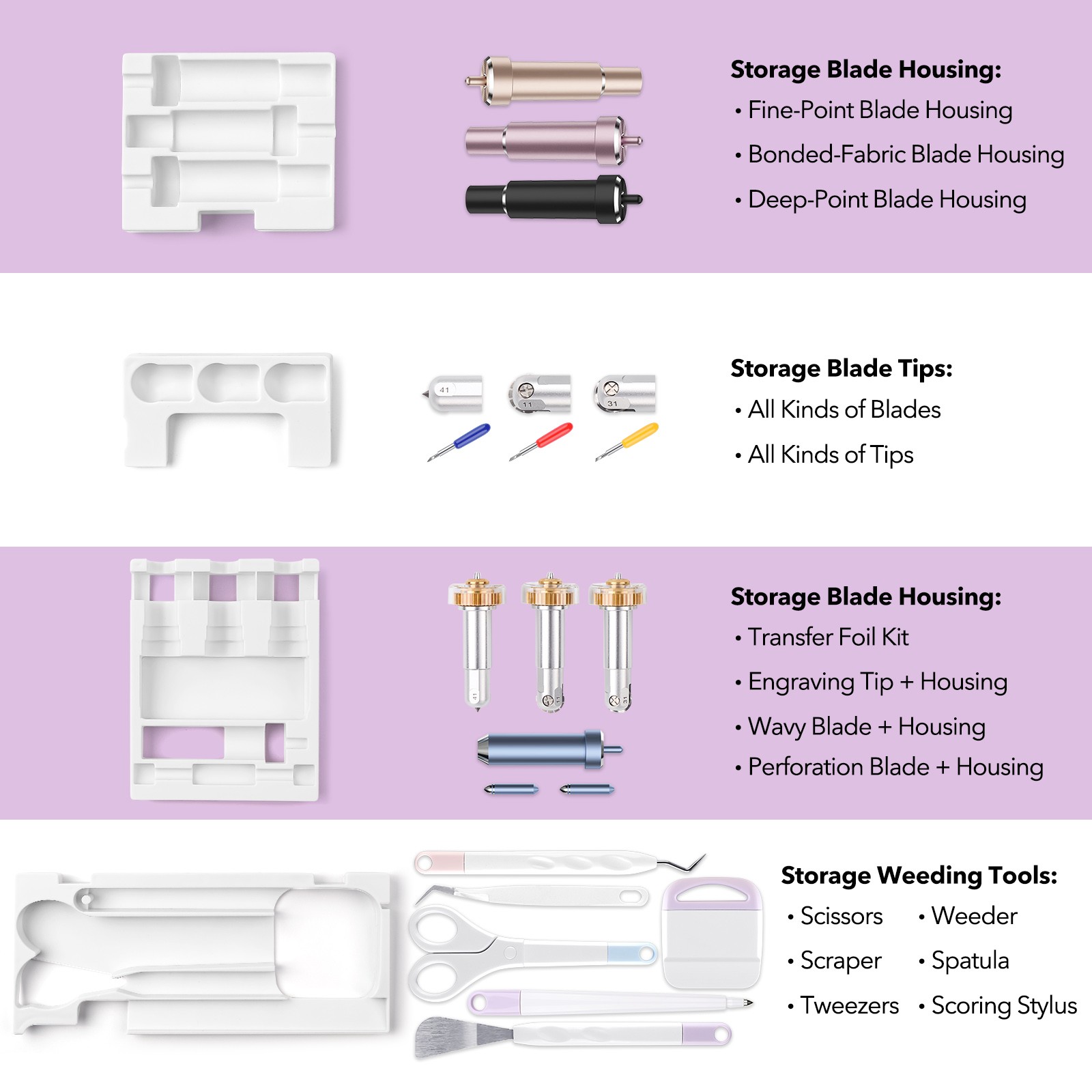 4Pcs/set Tool Storage Insert Compatible with Cricut Maker 3 & Maker