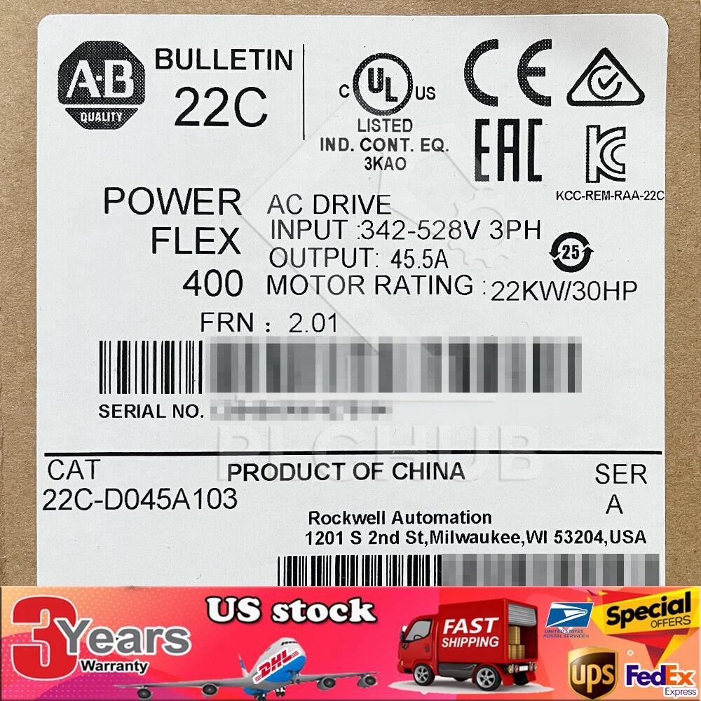 NEW AB 22C-D045A103 PowerFlex 400 22 kW 30 HP AC Drive 22CD045A103 US Free Tax