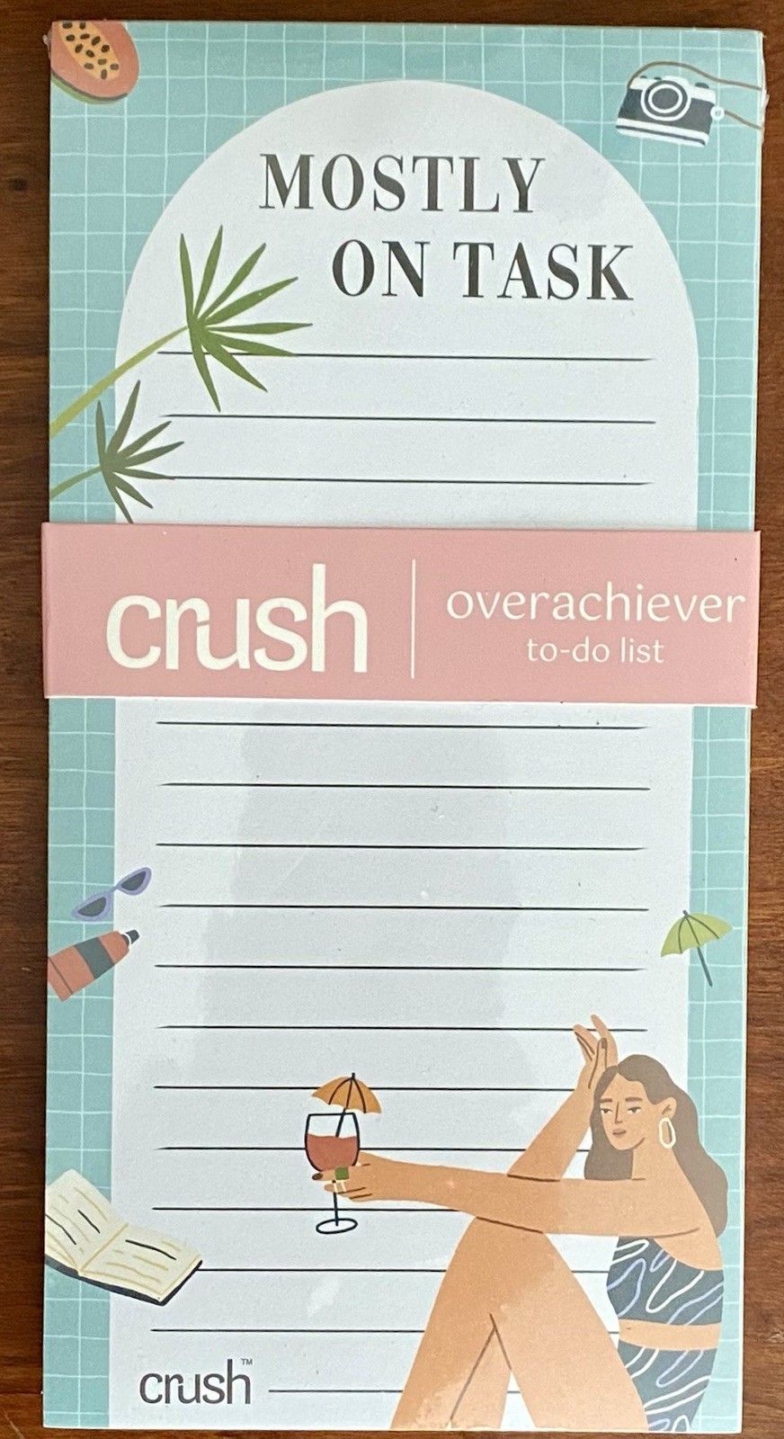 crush Overachiever To-Do List~Summer Note Pad~MOSTLY ON TASK~Easy-Tear Sheets