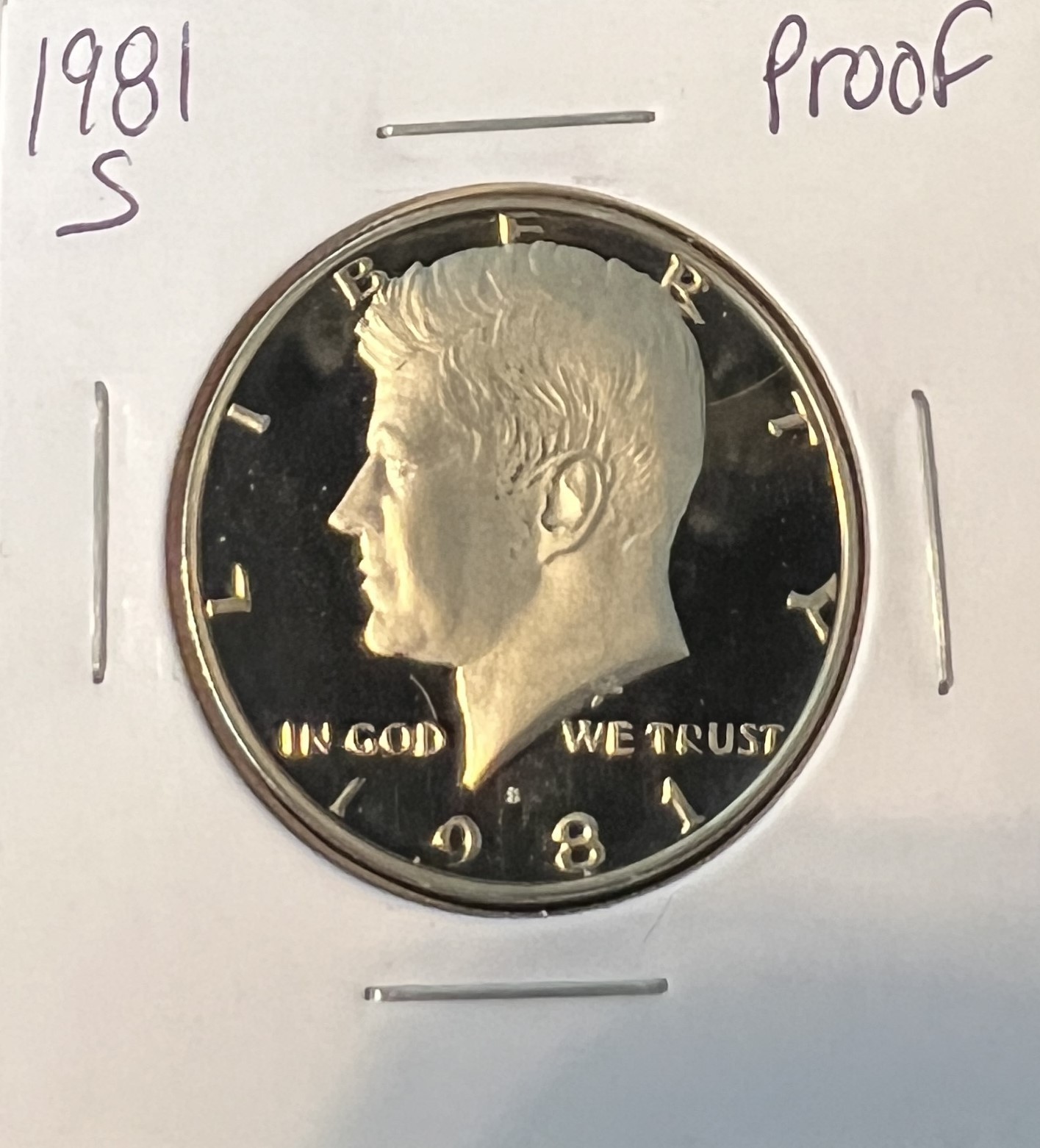 1981-S T1  KENNEDY HALF DOLLAR STRAIGHT FROM PROOF SET ACTUAL COIN  #8351