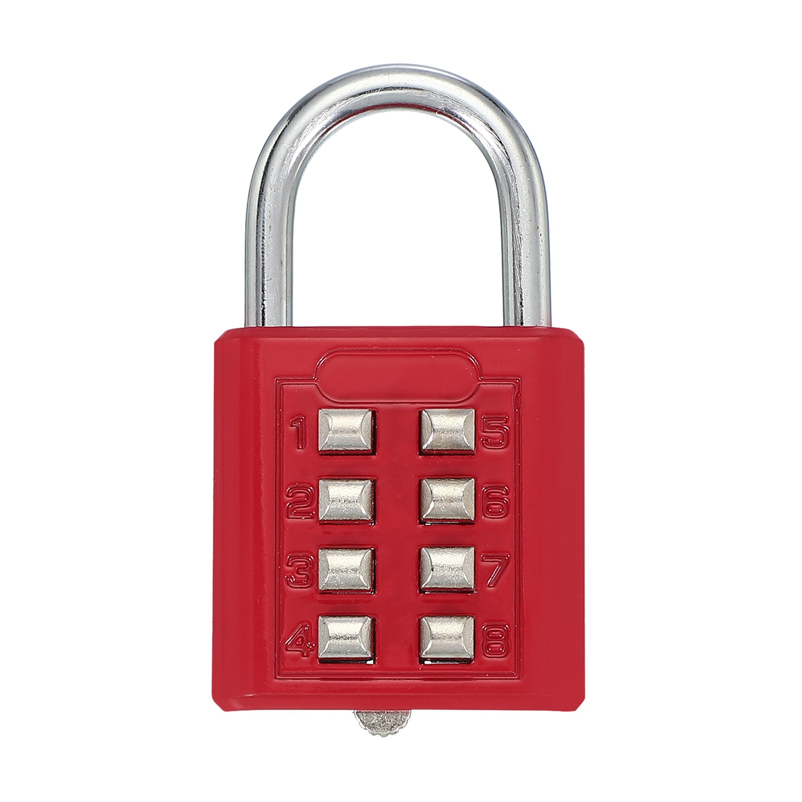 Push Button Combination Padlock 8-Digit 4-Position Lock Red