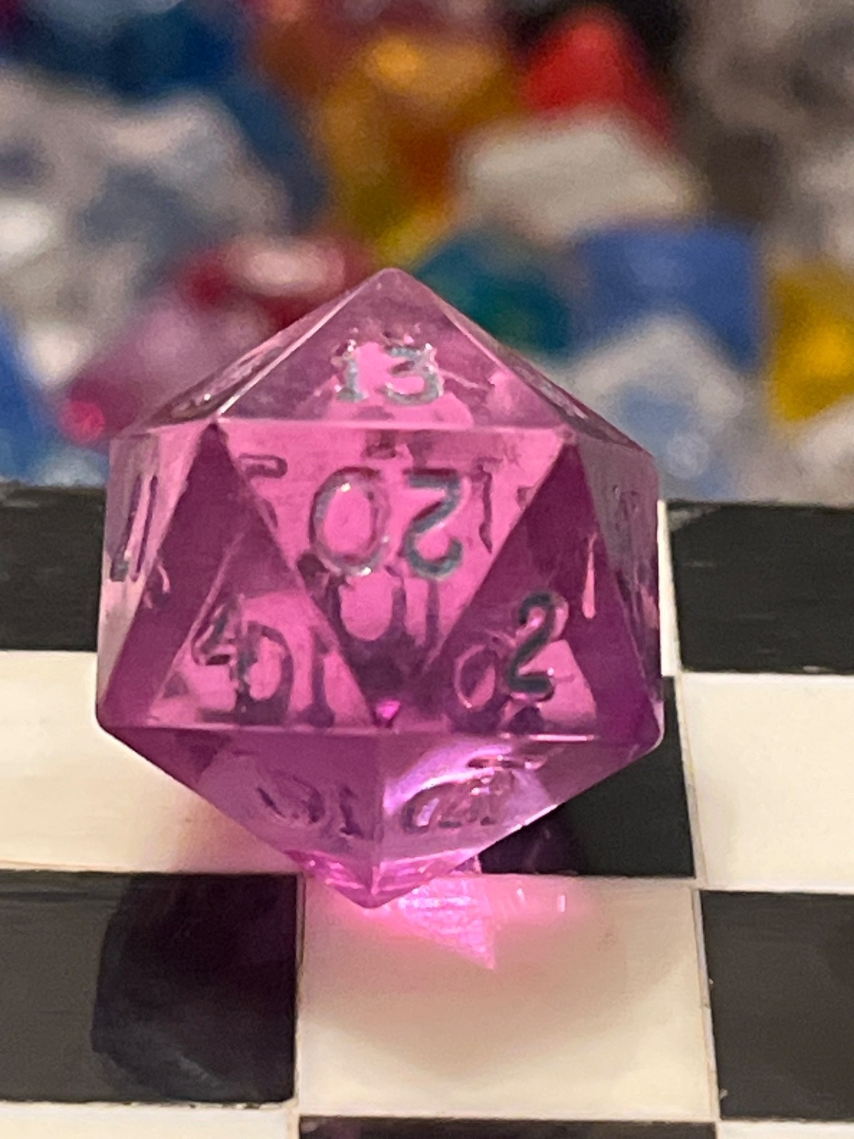 Vtg Armory d20 1-20 purple gem rpg ad&d dice 123124@