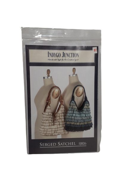 Serged Ruffle Satchel Purse Bag Tote Indygo Junction UNCUT Pattern
