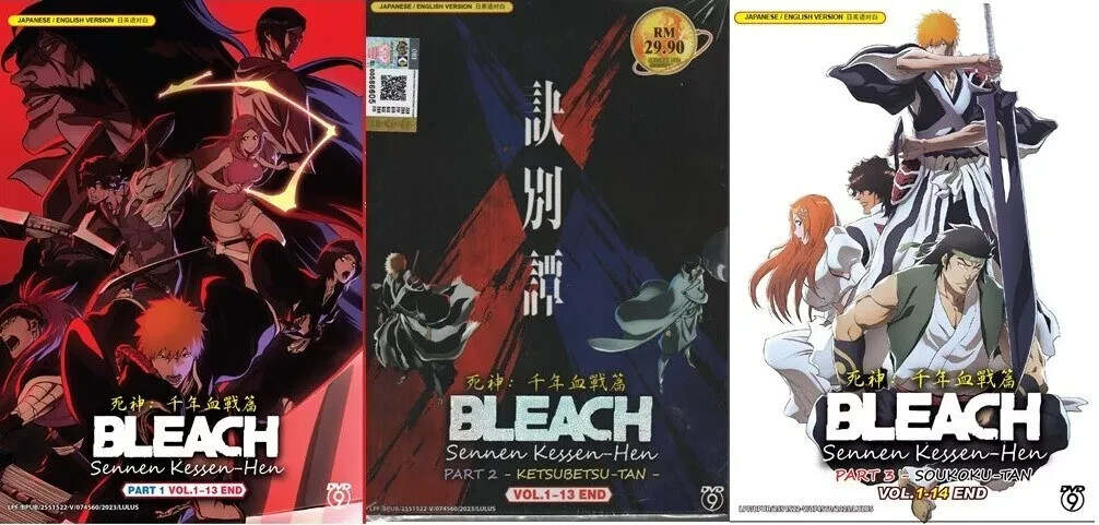 Bleach: Thousand-Year Blood War Part 1-3 Anime DVD (English Dub)