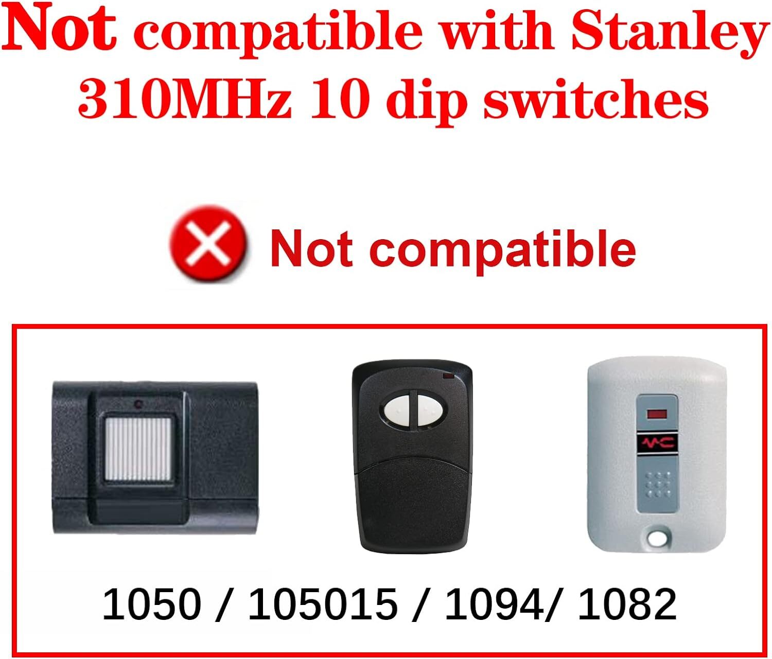 2Pack Fit Linear Multi-Code 300MHz 10 Dip 3089 3060 3070 4120 Garage Door Remote