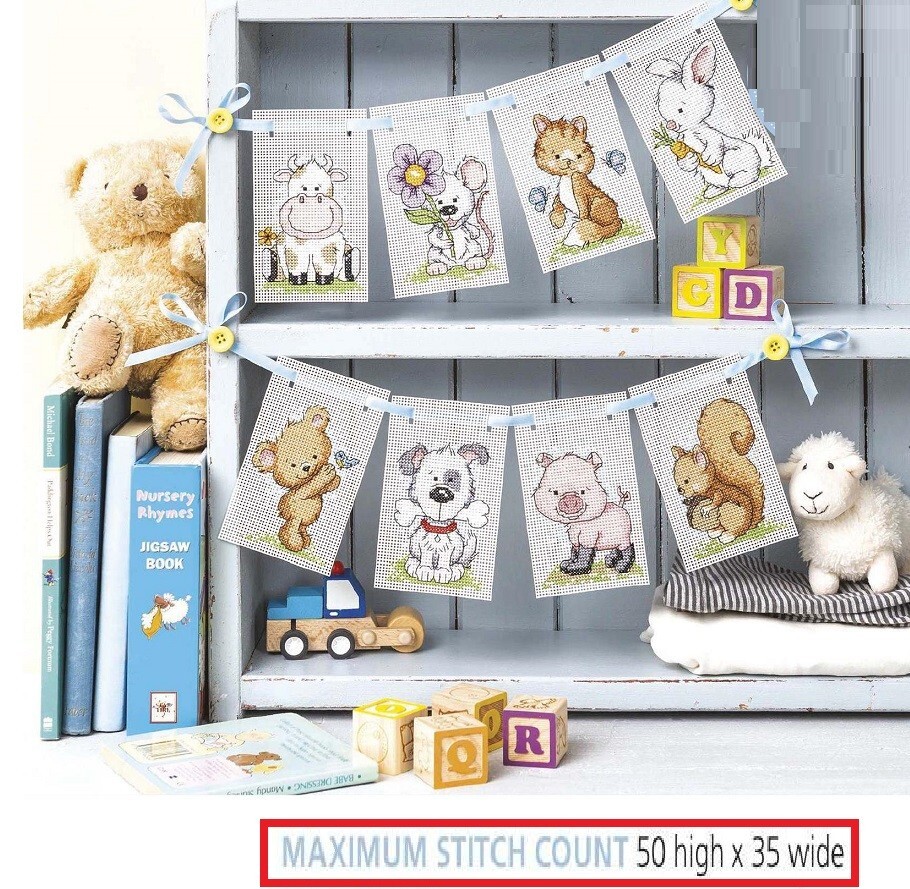 CUTIES BOUNTING   CROSS STITCH  PATTERN ONLY    EQ - RAS