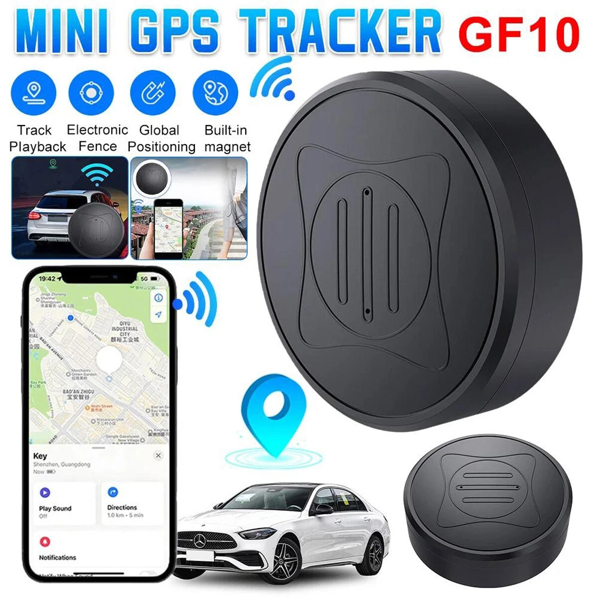 GPS Tracker for Vehicles Car Tracking Device Mini Hidden Support iPhone -Android