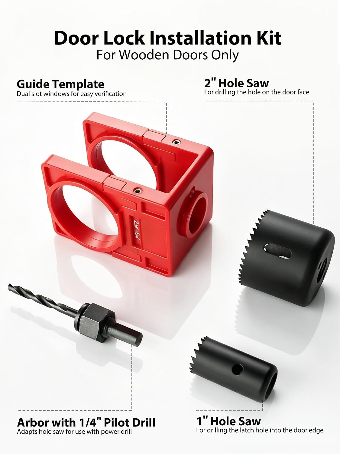 Door Hinge Jig & Lock Hole Drilling Kit – Adjustable Aluminum Router Template...
