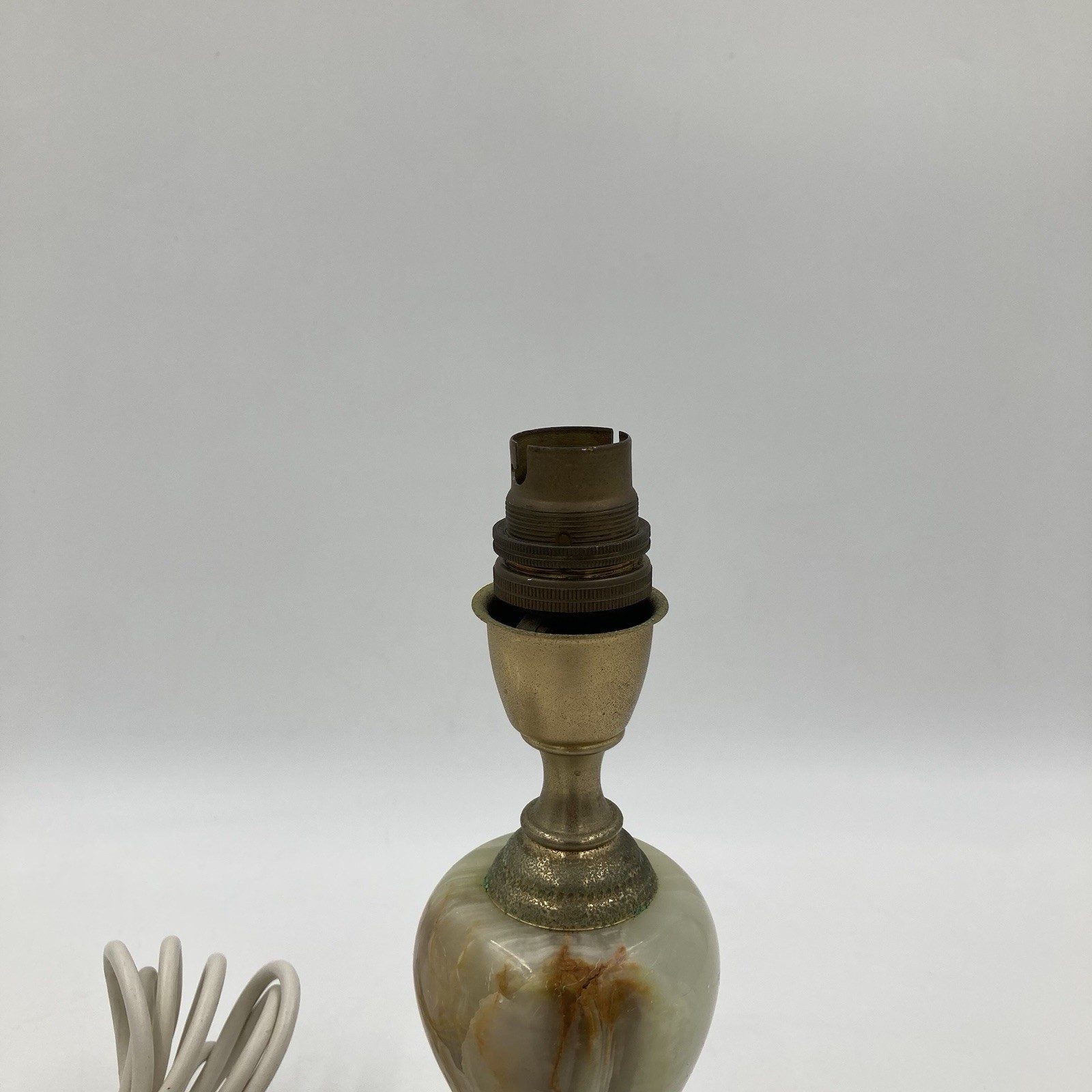 Vintage Brass & Stone Table Lamp Traditional Classical 27cm