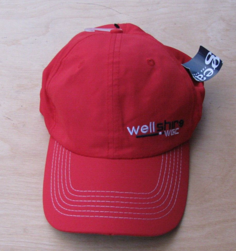 RED WELLSHIRE GOLF CLUB LOGO HAT CAP ADJUSTABLE RELAXED DENVER COLORADO  NEW