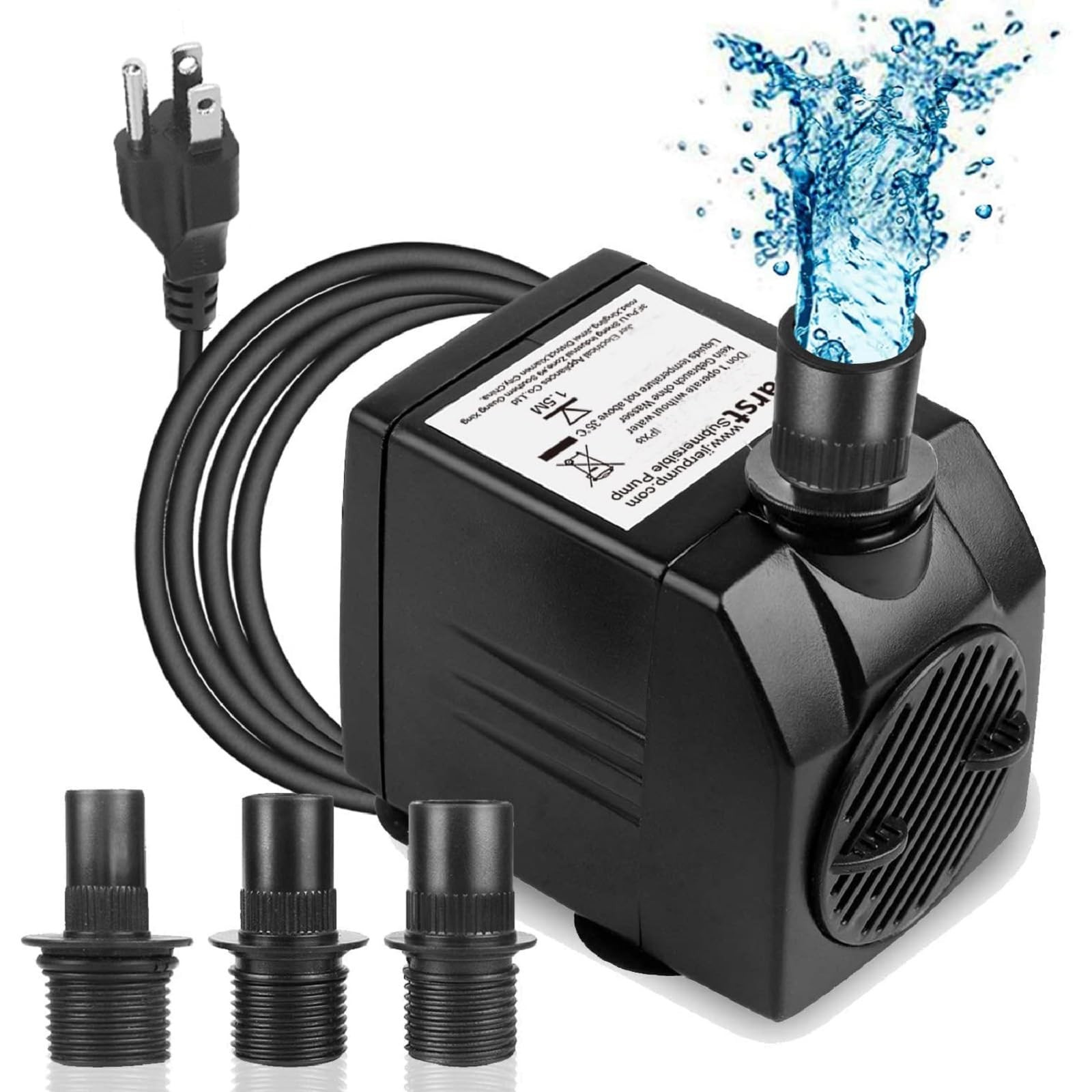 BARST 400GPH Submersible Pump, Ultra Quiet 1500 Liters Per Hour, Black