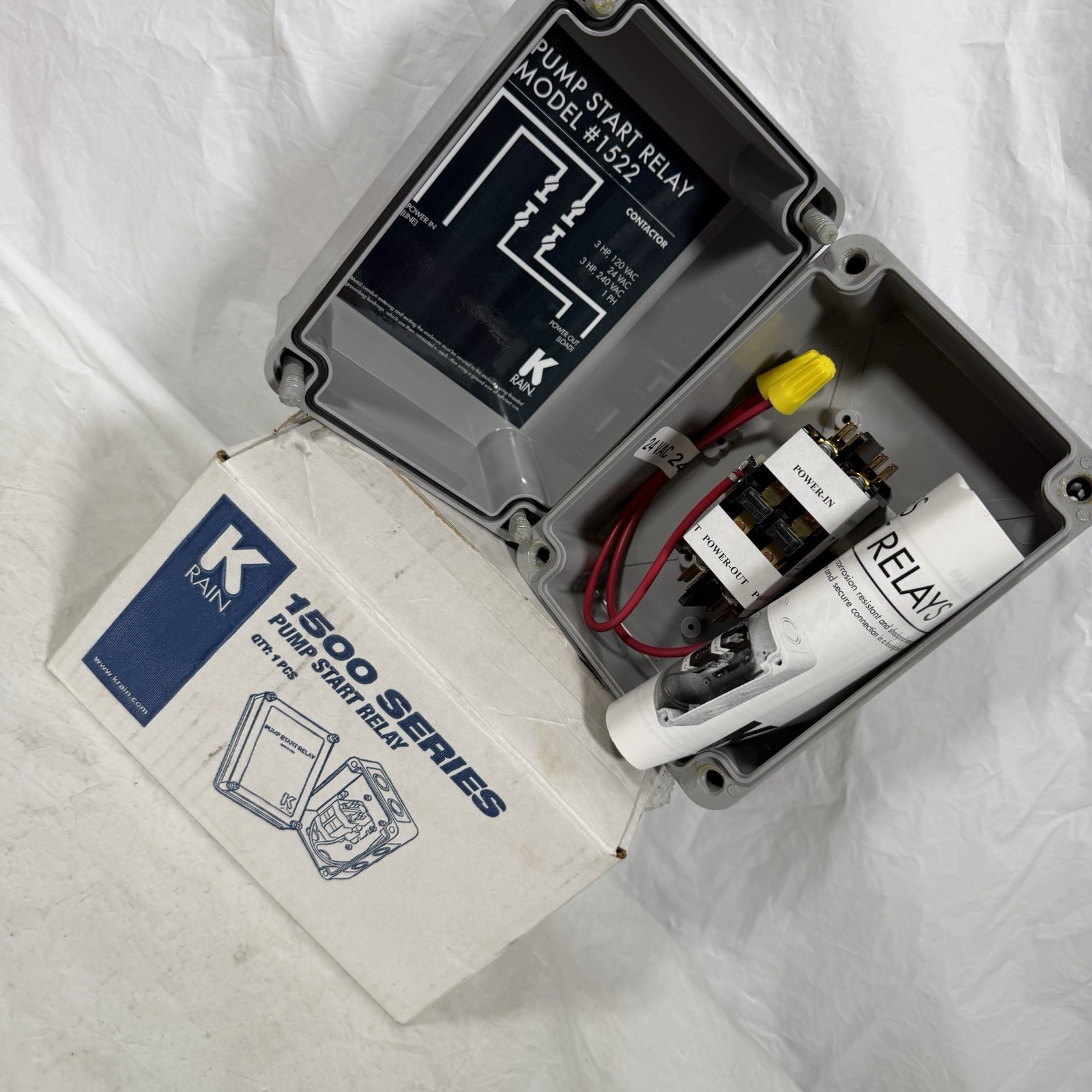 K-Rain Irrigation System Pump Start Relay 1522 3 HP at 110-Volt/220-Volt 24-Volt