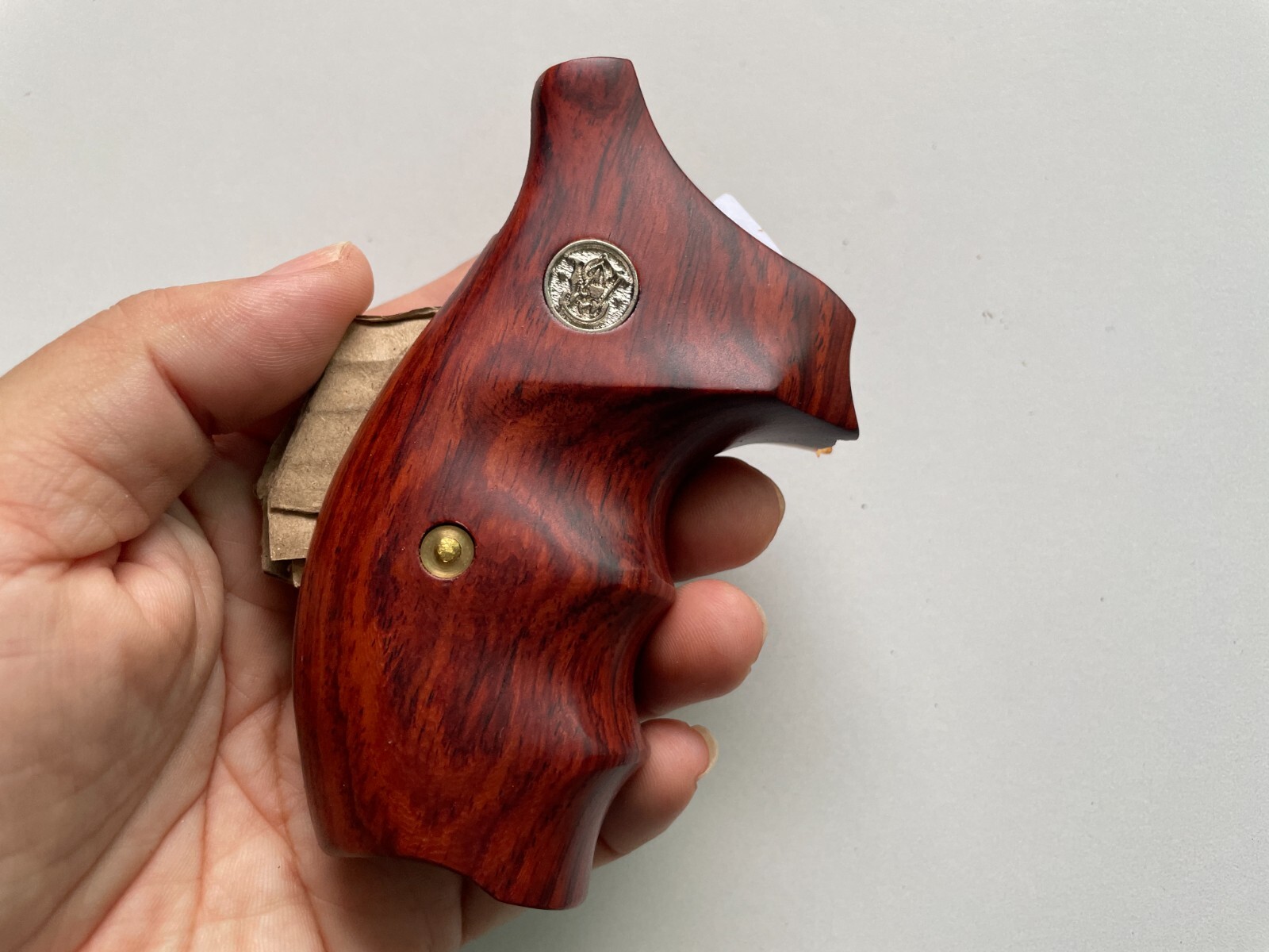 New Smooth Hardwood handle Grips For S&W K/L Frame Round Butt Opened Back