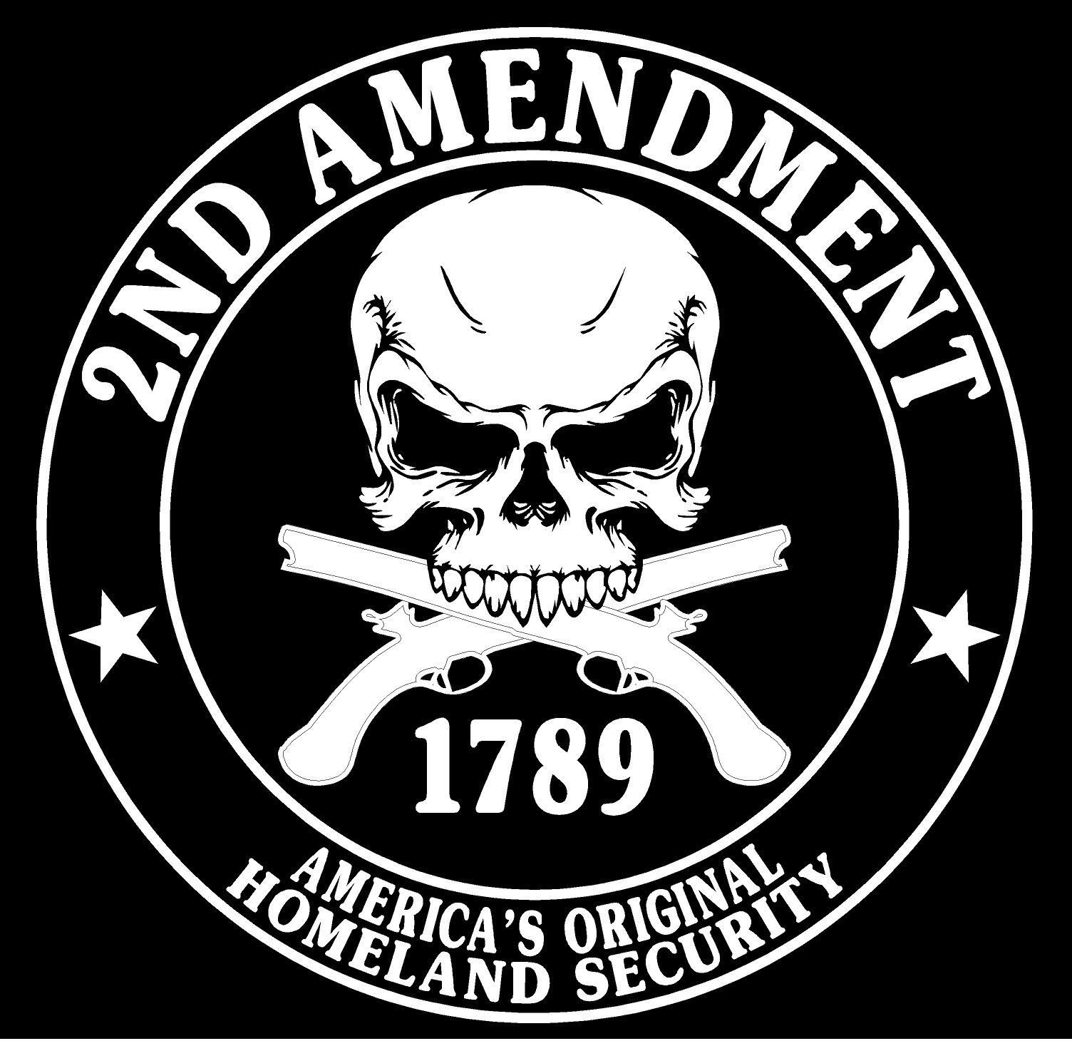 America's Original Homeland Security 2nd Amendment Decal Sticker 2A Black/White