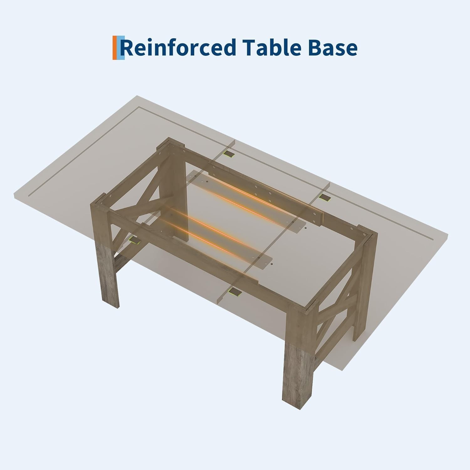 71"L Farmhouse Dining Table 6-8 Rectangular Barn Wooden Kitchen Table