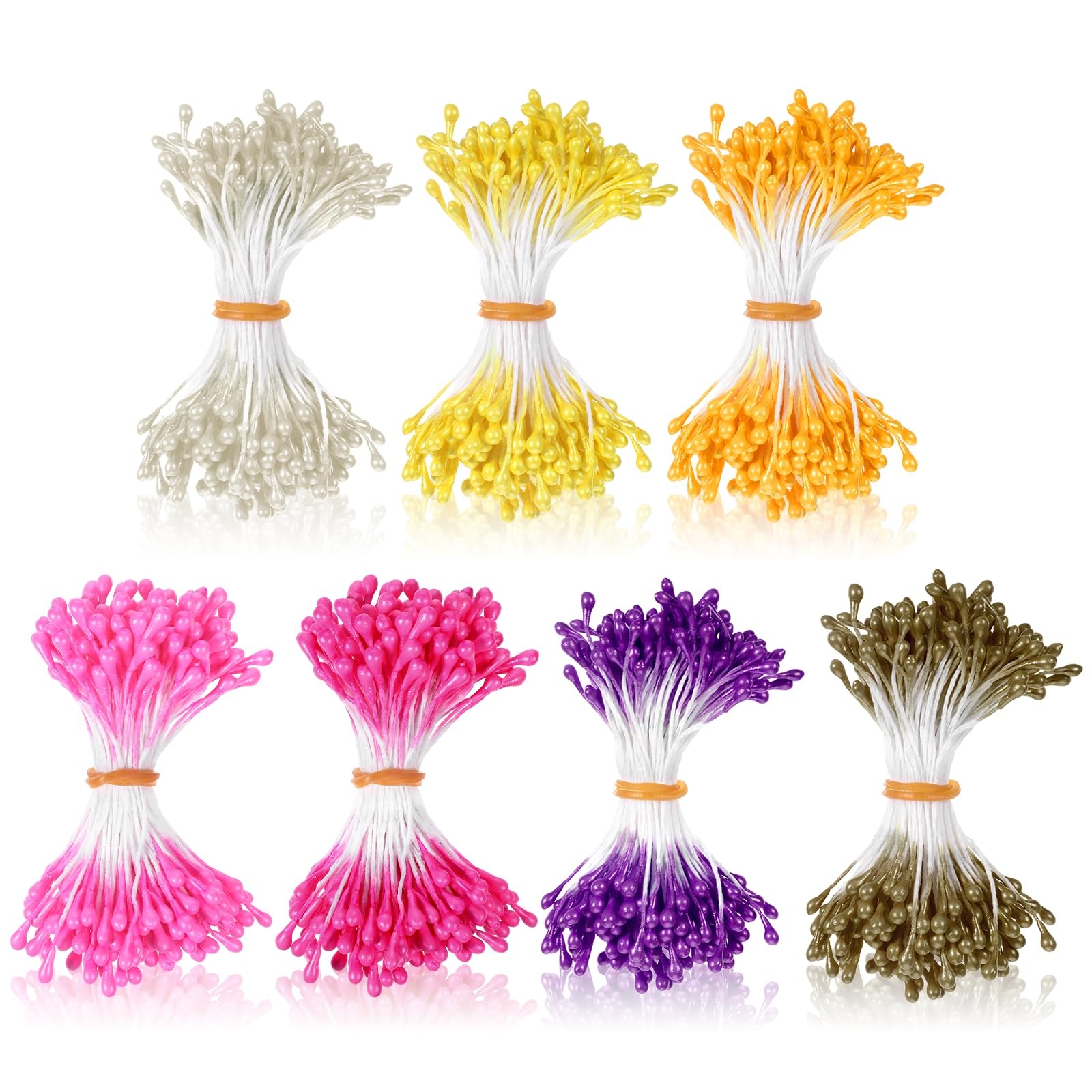 1050 PCS 3mm Double Heads Artificial Floral Pistil Flower Stamens DIY Craft